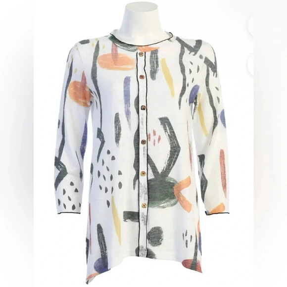 JESS & JANE "SURPRISE" ABSTRACT SWEATER KNIT TUNIC. Size 1X - Picture 1 of 7